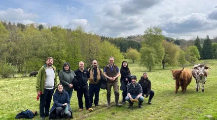 The team from Growup Farms on a wilder team building day at Heather Corrie Vale.